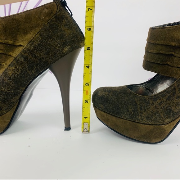 Tentations / Platform Green Black Suede Heel - Picture 2 of 8